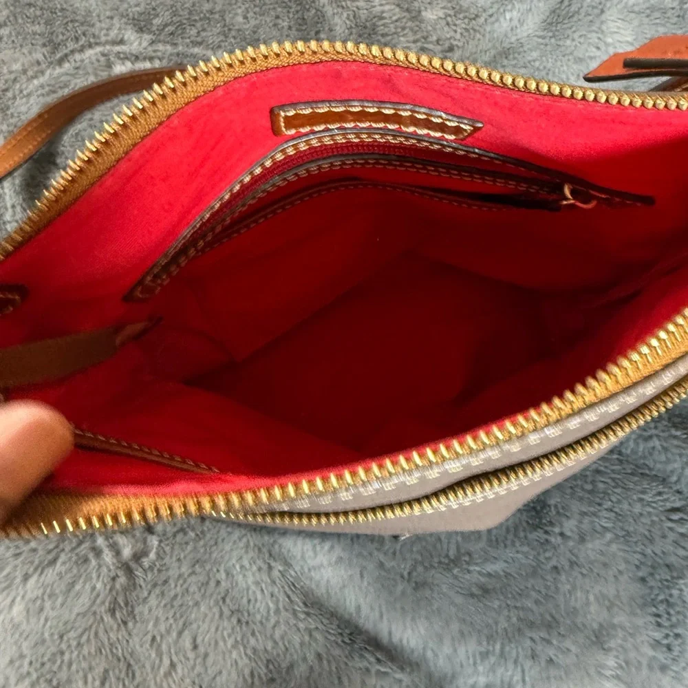 Dooney & Bourke Gray and Brown Crossbody Bag - Picture 6 of 9